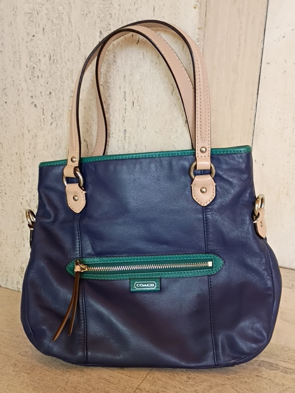 Coach Daisy Spectator Navy, Green and Beige